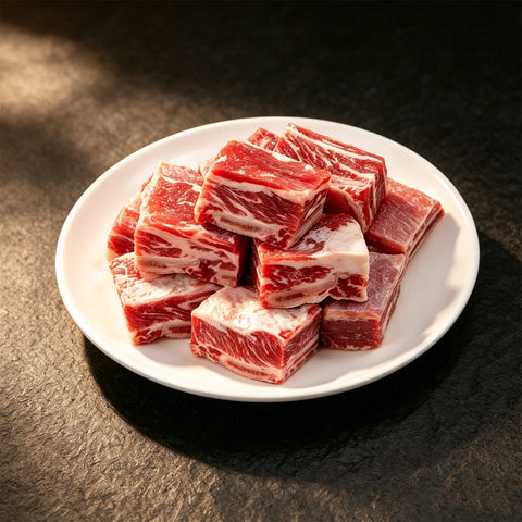Raw Cut Beef Short Rib Cubes 1KG