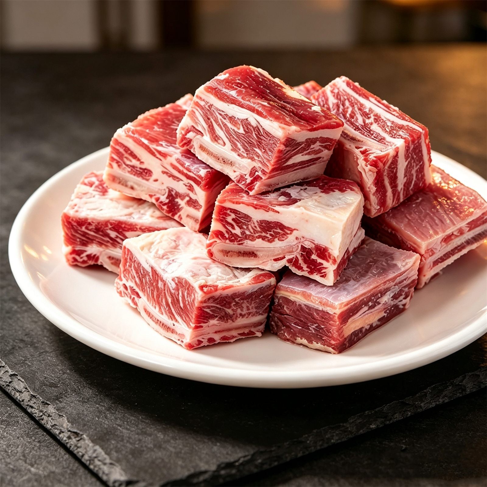 Raw Cut Beef Short Rib Cubes 1KG
